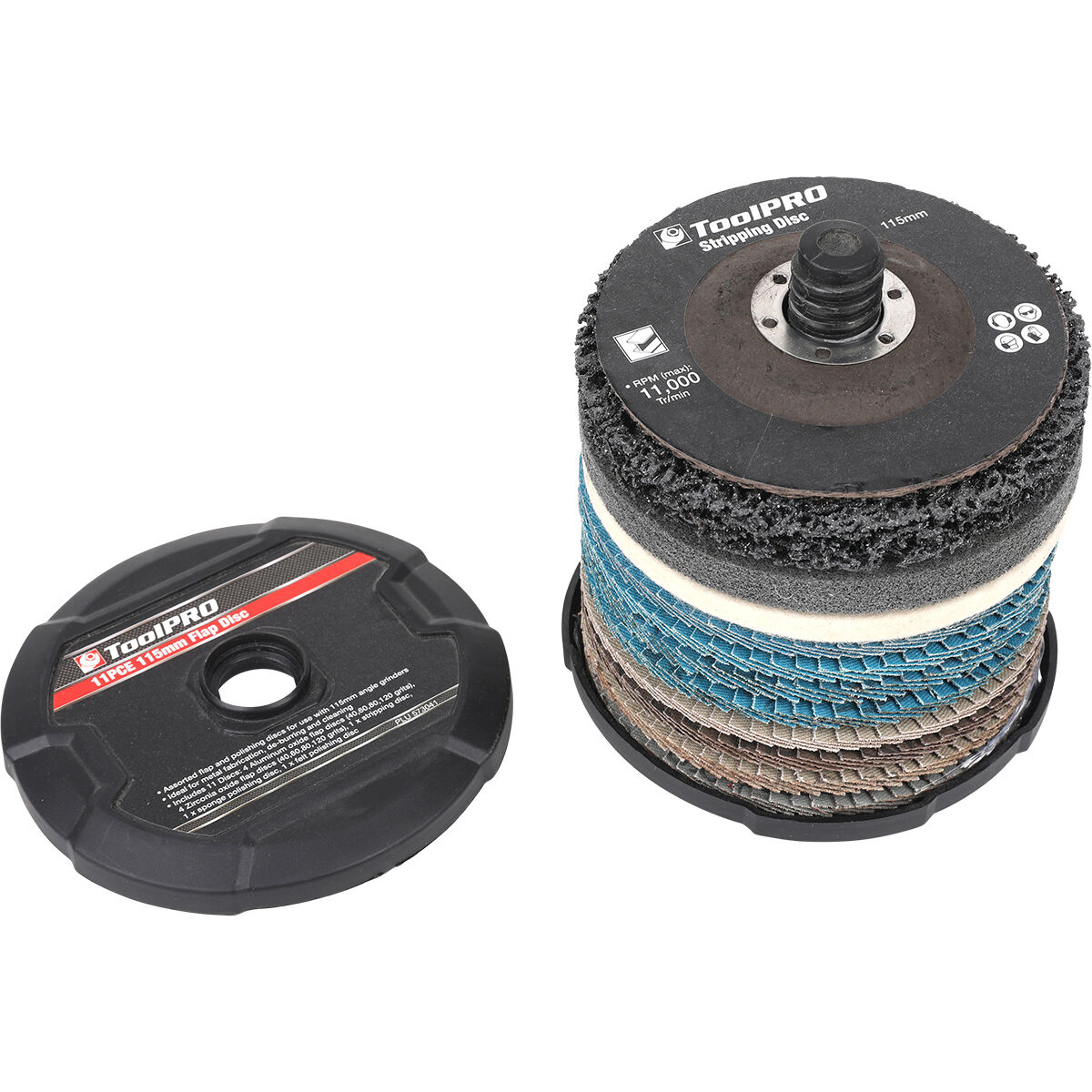 ToolPRO Flap Disc 115mm 11 Piece Kit
