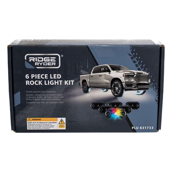 Ridge Ryder LED Rock Light Kit - 6PC, , scaau_hi-res