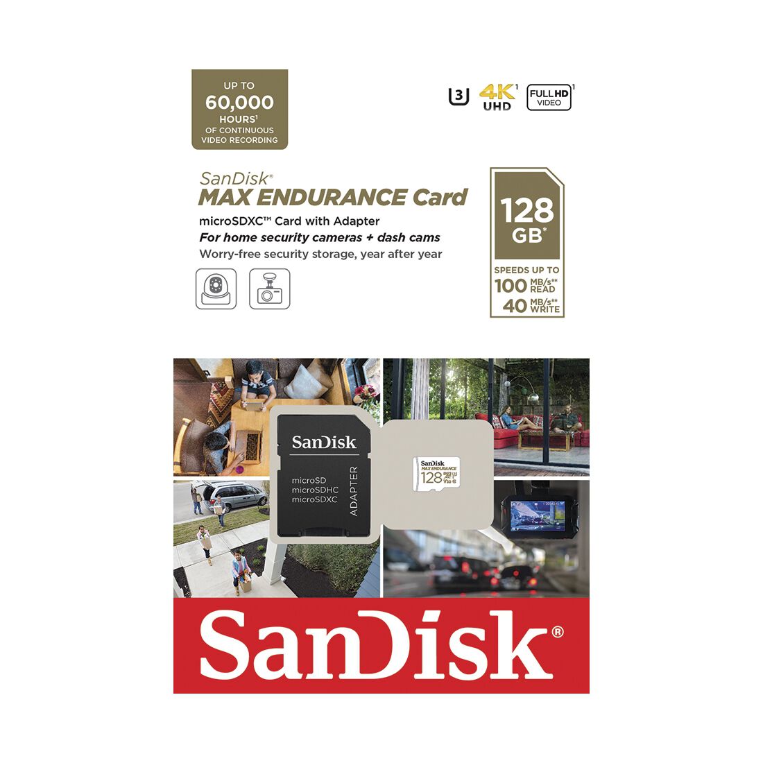 Sandisk Max Endurance MicroSD Memory Card 128GB, , scaau_hi-res