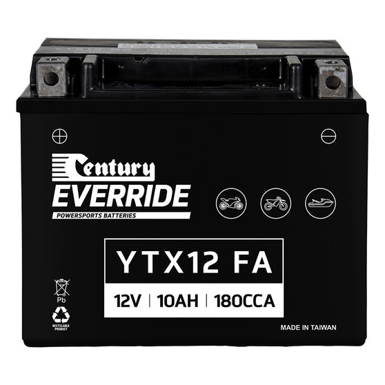 Century Powersports Battery YTX12 FA, , scaau_hi-res