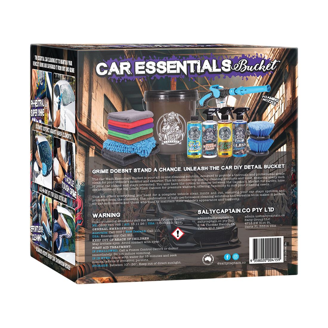 Salty Captain Car Essentials Bucket Detailing Kit, , scaau_hi-res
