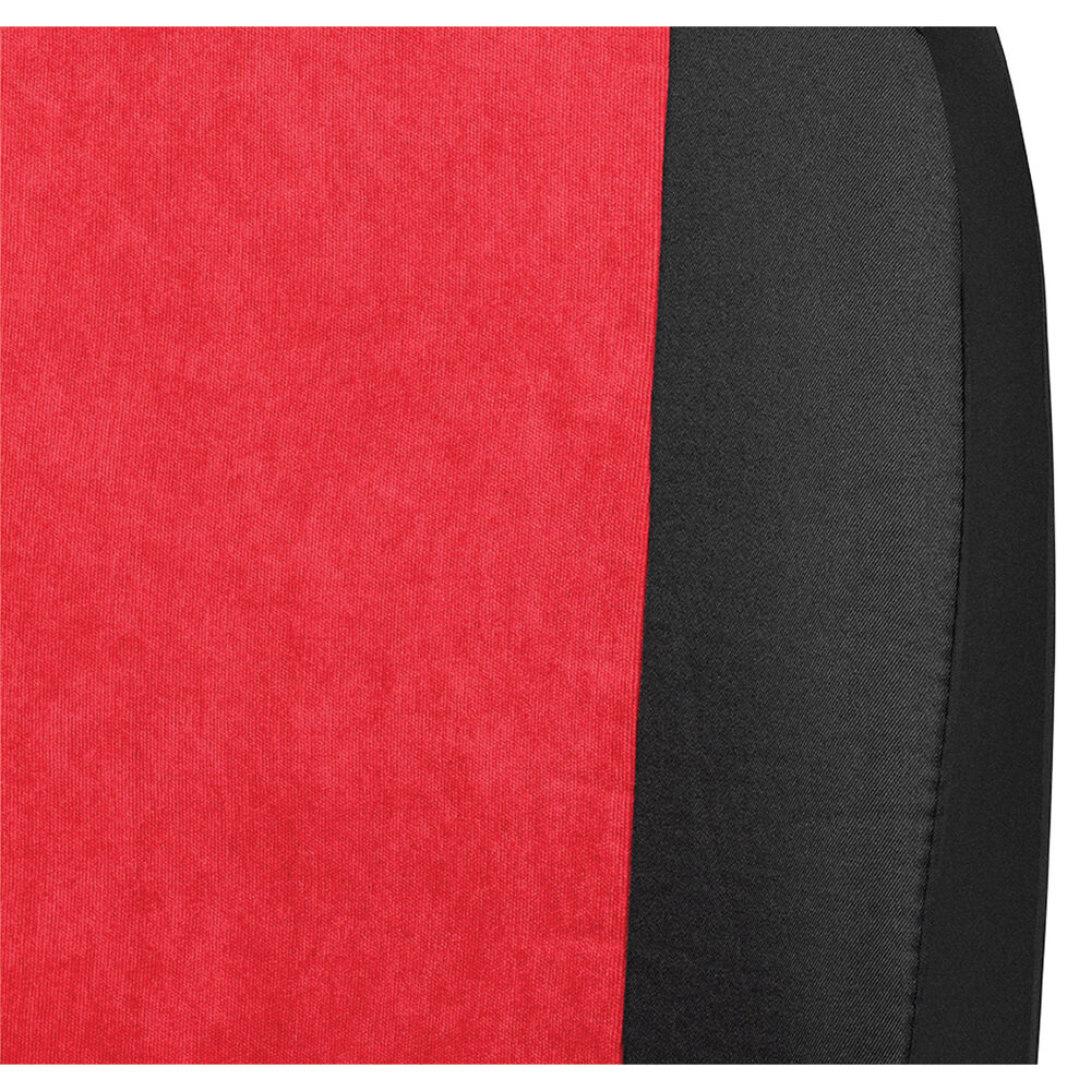 SCA Cord Seat Covers Red/Black Adjustable Headrests Rear Bench