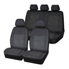 SCA Black Premium Jacquard And Velour Seat Cover Set, , scaau_hi-res