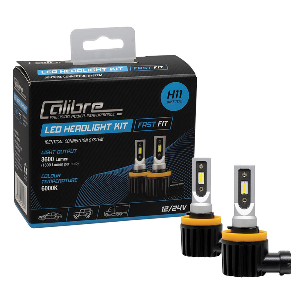 Calibre Fast Fit LED Headlight Globes H11, 12/24V 1,800LMS, LEDDFH11