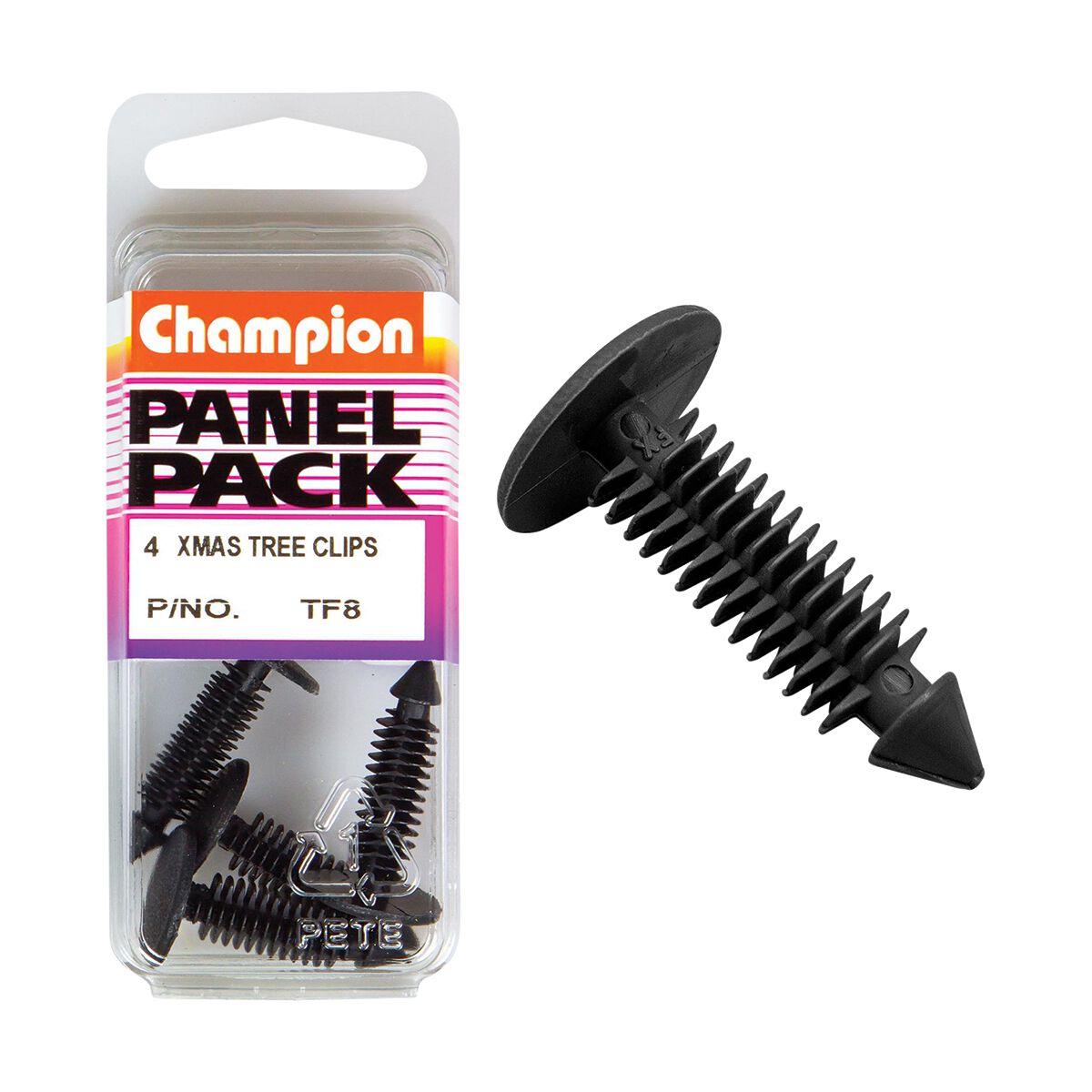 Champion Panel Pack Christmas Tree Clip Black TF8, 6.8mmx27mm, , scaau_hi-res