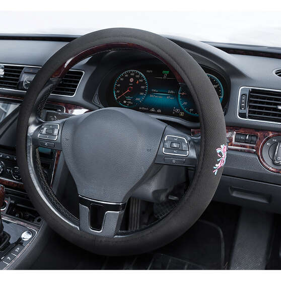 SCA Steering Wheel Cover - Butterfly Mesh, Pink/Blue 380mm diameter, , scaau_hi-res