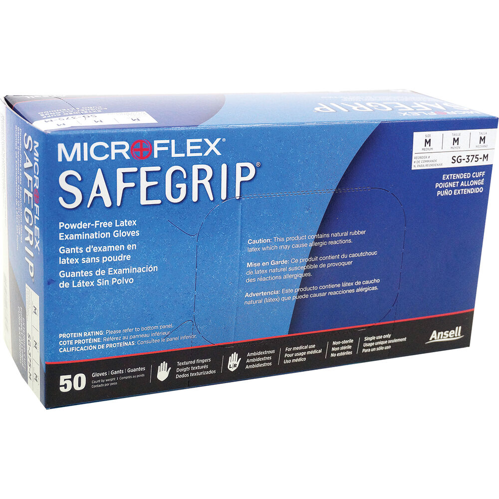 MICROFLEX Safegrip PF Latex Gloves Medium 50 pack Supercheap Auto
