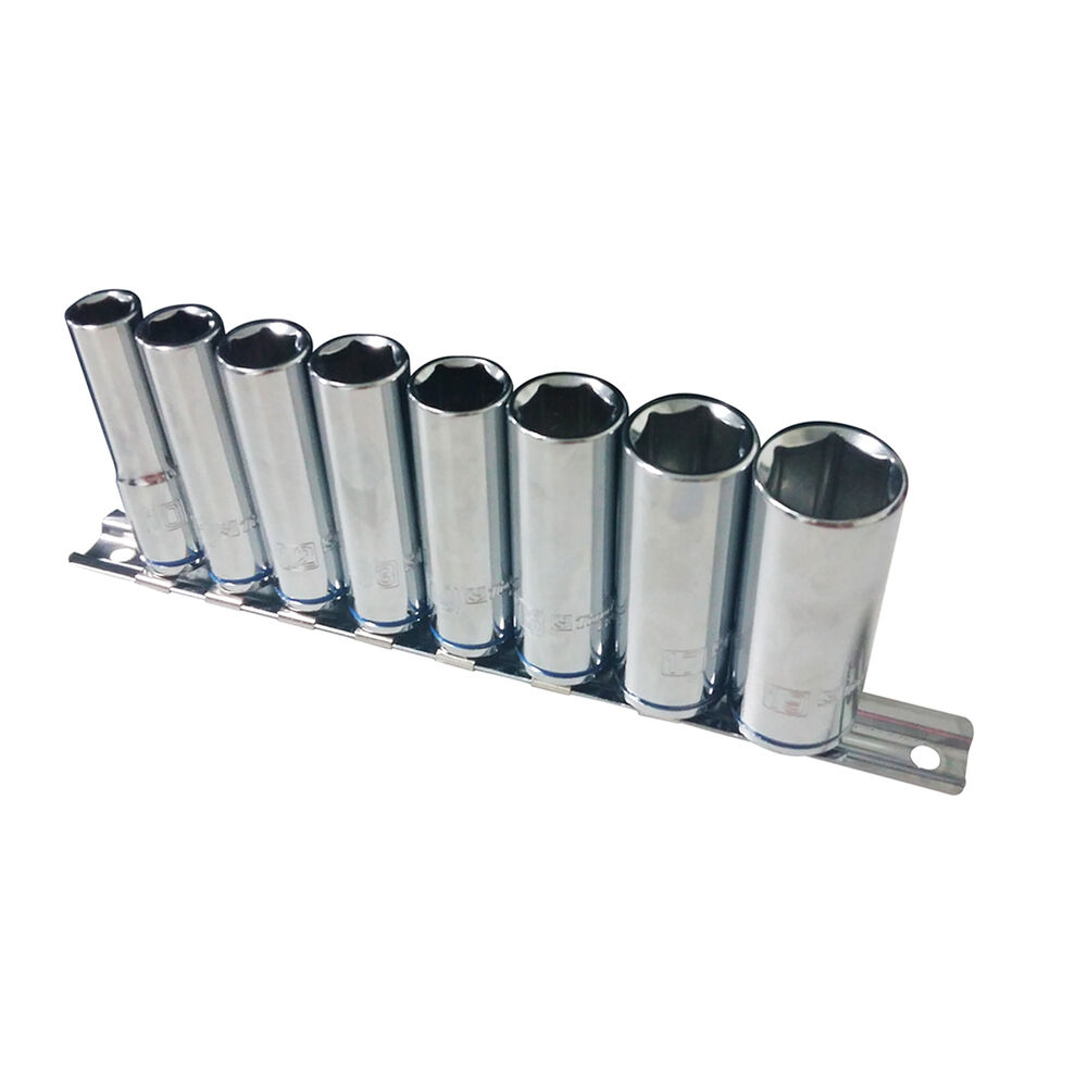 ToolPRO Socket Rail Set 3/8" Drive Metric Deep 8 Piece Supercheap Auto