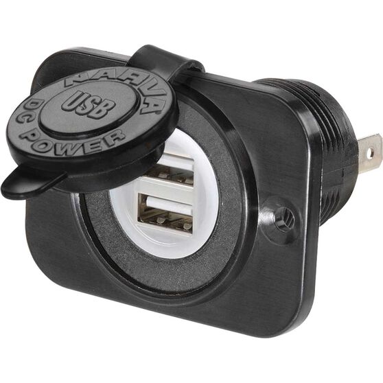 5V Dual USB Socket - 2.5 Amp, Flush Mount, , scaau_hi-res