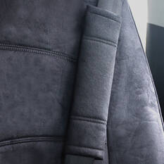 SCA Suede Velour Seat Belt Buddies Charcoal Pair, , scaau_hi-res