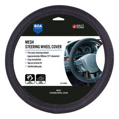 SCA Steering Wheel Cover - Mesh, Black, 380mm diameter, , scaau_hi-res