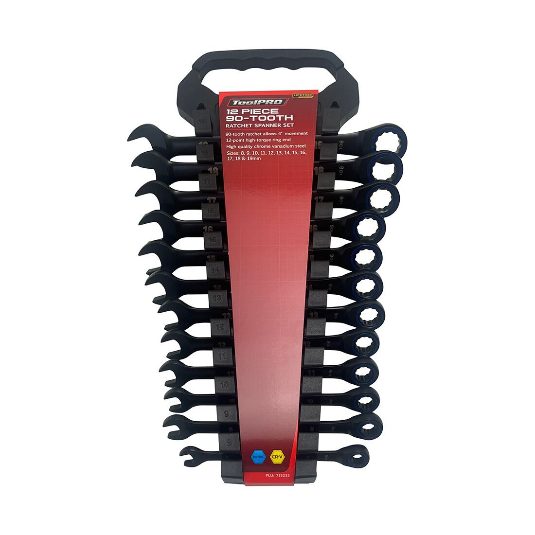ToolPRO 12PC 90T Ratchet Spanner Set, , scaau_hi-res