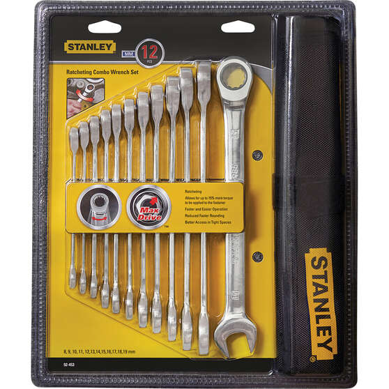 Stanley Ratchet Spanner Set Metric 12 Piece, , scaau_hi-res