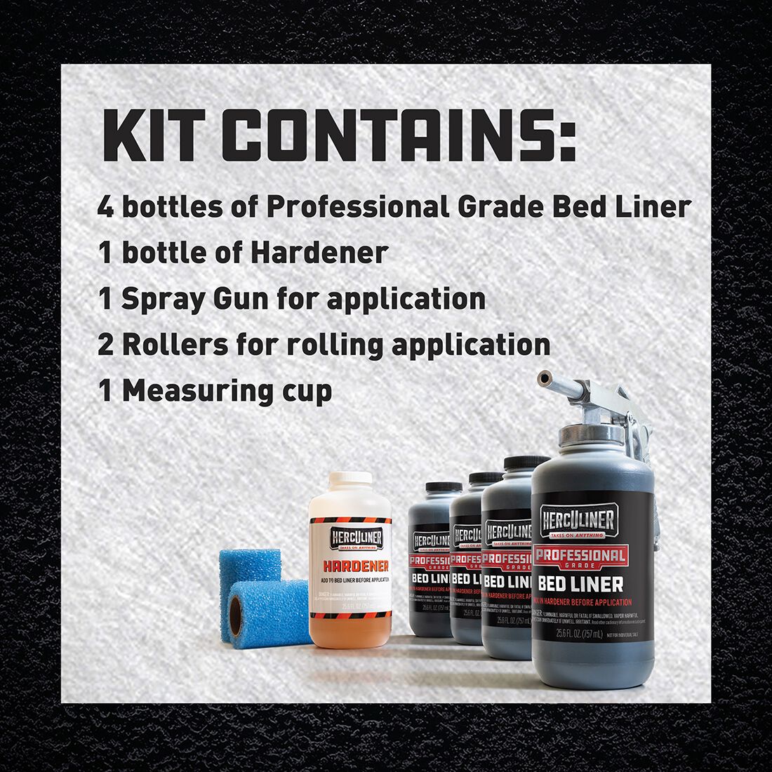 Herculiner Bed Liner Protective Coating Pro Kit 3.78 Litres, , scaau_hi-res