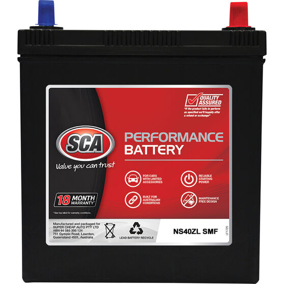 SCA Performance Car Battery SNS40ZL MF, , scaau_hi-res
