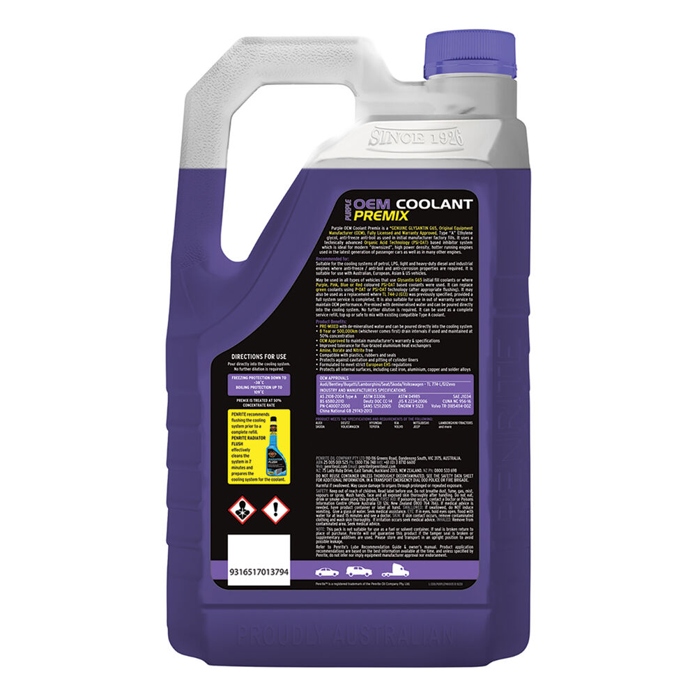 Penrite Purple Long Life Anti Freeze / Anti Boil Premix Coolant 5L
