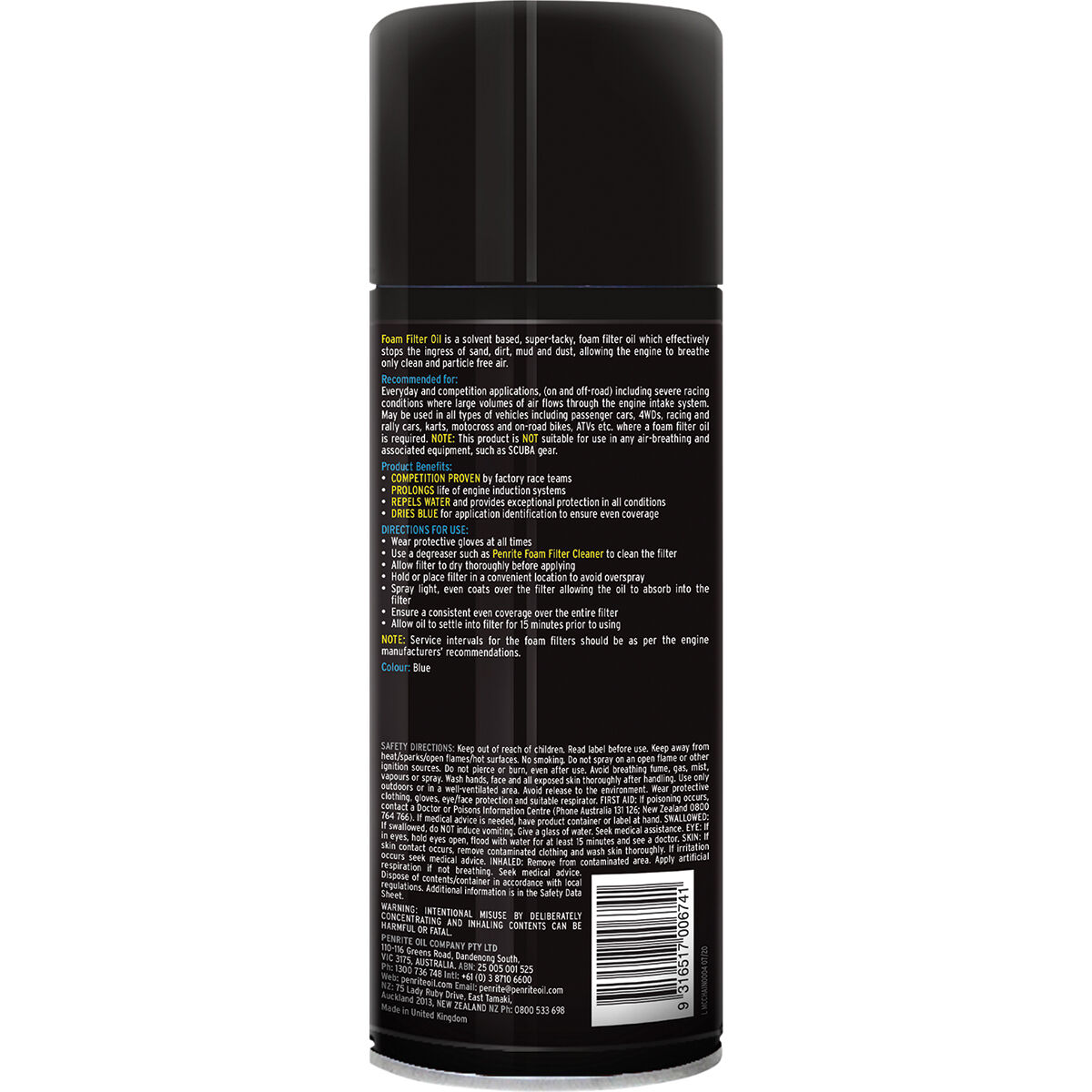 Penrite  Foam Filter Oil - 400mL, , scaau_hi-res