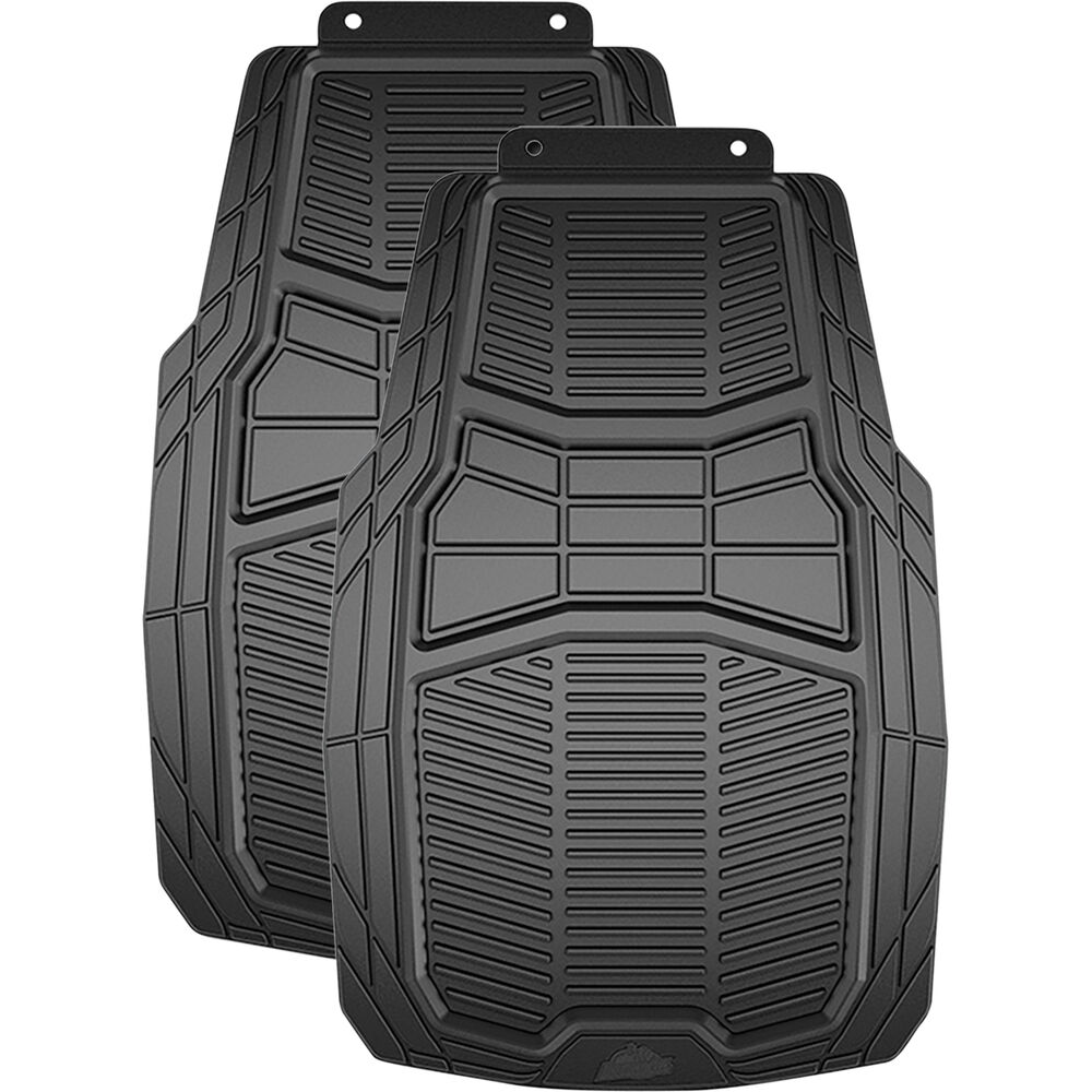 Armor All Car Heavy Duty Floor Mats Rubber Black Front Pair