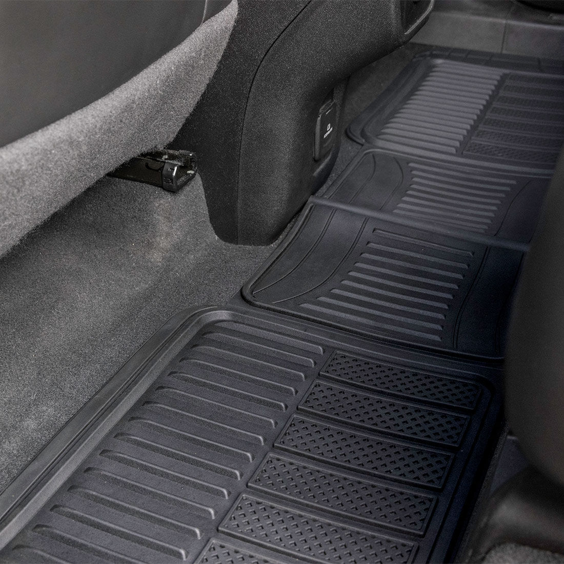 Armor All Deep Dish Rubber Car Floor Mats - Front & Rear, Black, , scaau_hi-res