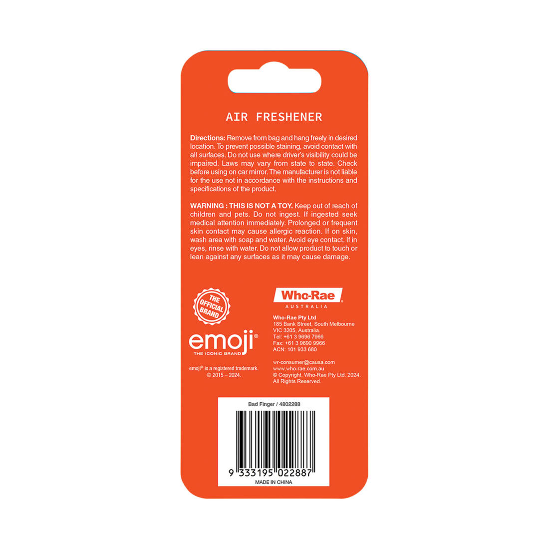 Emoji Bad Finger Air Freshener - Vanilla, , scaau_hi-res