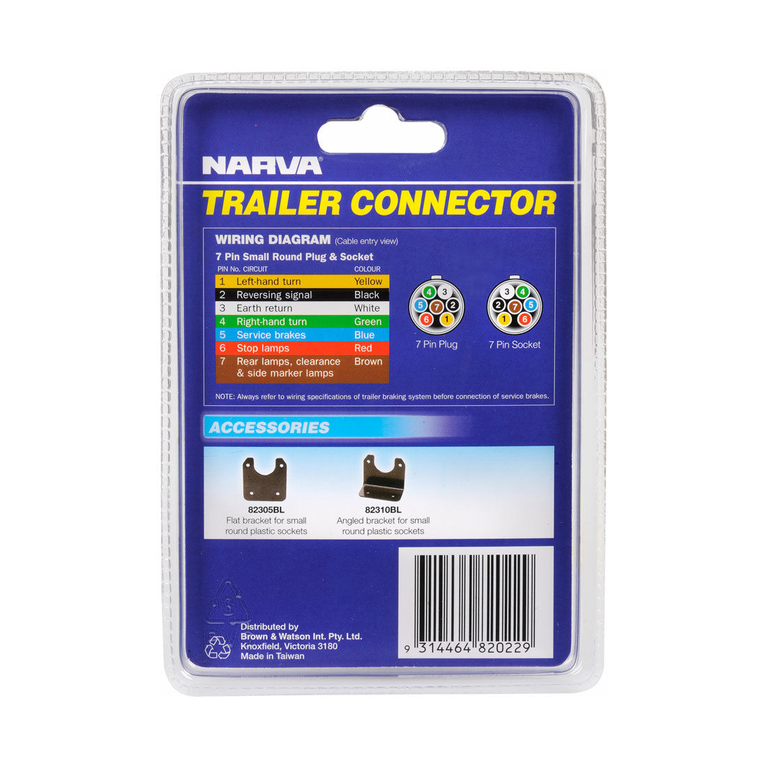 Narva 7 Pin Small Round Plastic Trailer Socket, , scaau_hi-res