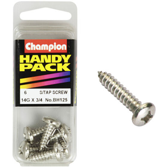 Champion Self Tapping Screws - 14G X 3 / 4inch, Handy Pack, , scaau_hi-res
