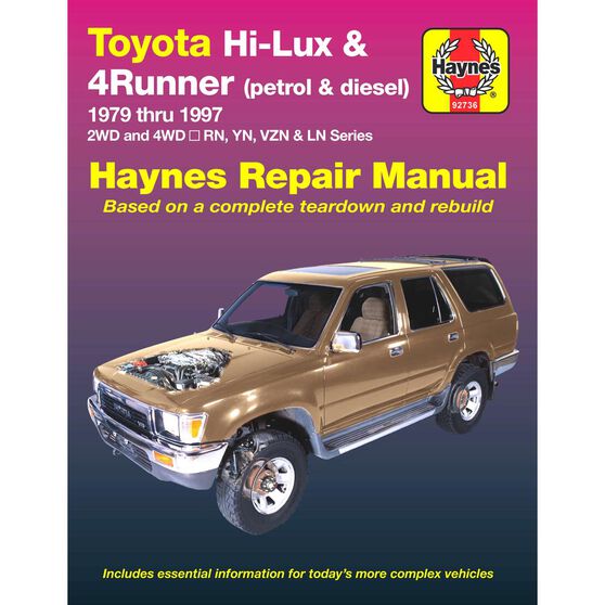 Haynes Car Manual For Toyota Hi-Lux / 4 Runner Petrol and Diesel 1979 / 1997 - 92736, , scaau_hi-res