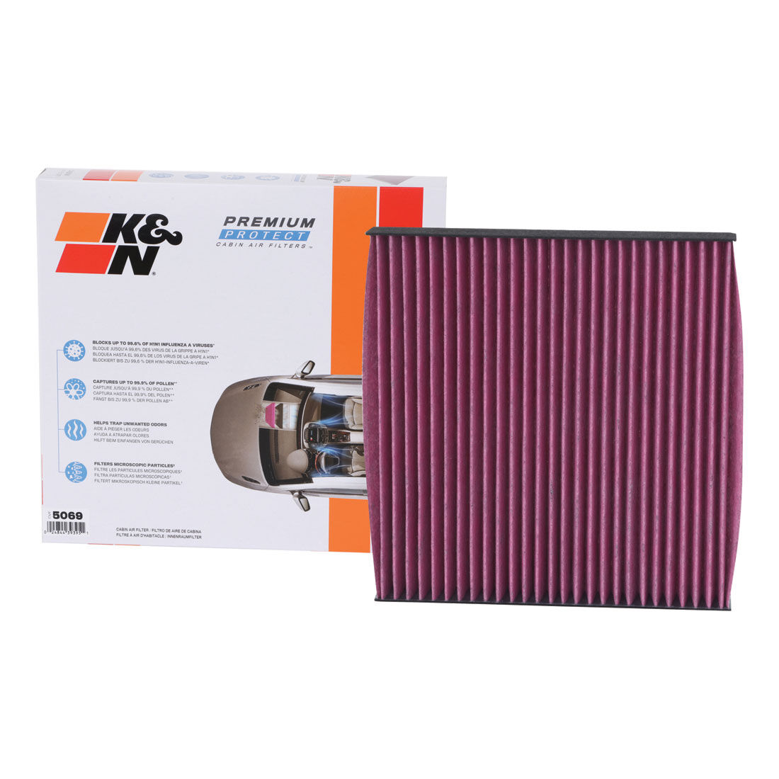 K&N Premium Disposable Cabin Air Filter - DVF5069, , scaau_hi-res