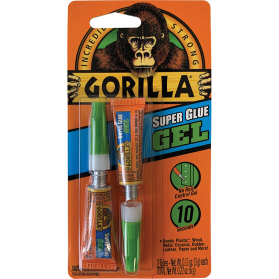 Gorilla Super Glue Gel, Four 3 Gram Tubes, Clear, (Pack of 1)