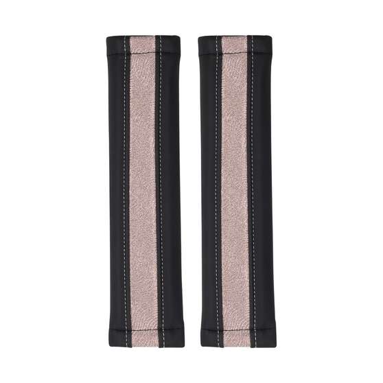 SCA Leather Look Steering Wheel Cover and Seat Belt Buddy Set Pink Shimmer, , scaau_hi-res