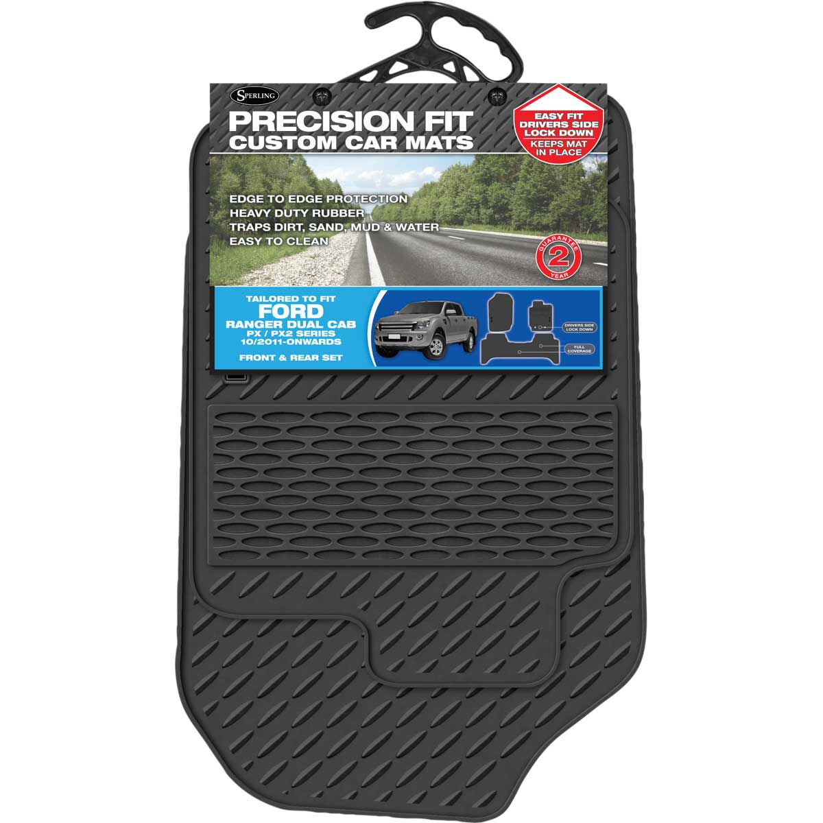 Sperling Precision Fit PVC Custom Floor Mats Suits Ford Ranger PX