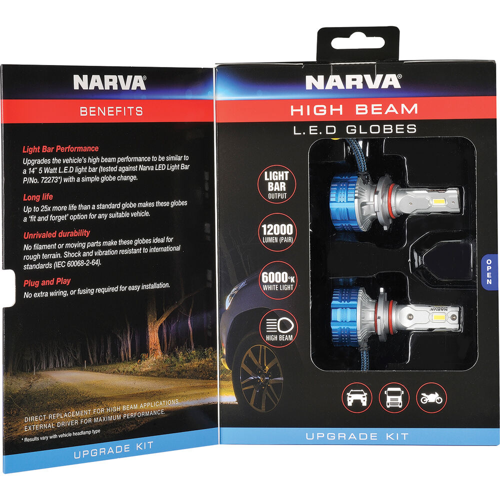 Narva High Beam LED Headlight Globes - HB3, 12/24V, 18445H | Supercheap ...