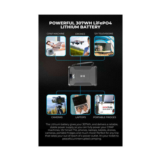 KickAss KickCharge 300 Lithium Portable Power Station, , scaau_hi-res