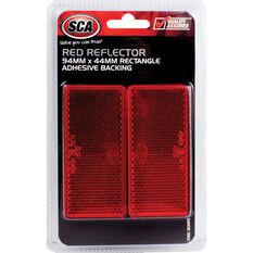 SCA Reflector - Red, 94 x 44mm, Rectangle, 2 Pack, , scaau_hi-res