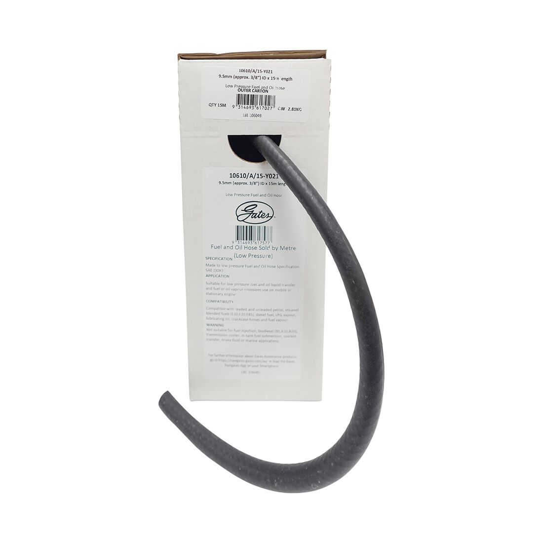 Gates 9.5mm Low Pressure Fuel and Oil Hose sold per metre, , scaau_hi-res