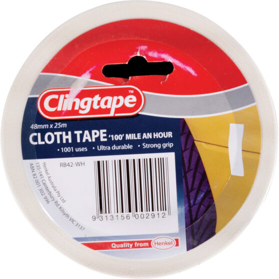 Clingtape Cloth Tape - White, 48mm x 25m, , scaau_hi-res