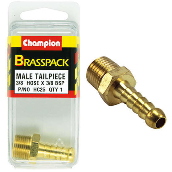 Champion Brass Pack Male Hose Barb HC25, 3/8" X 3/8", , scaau_hi-res