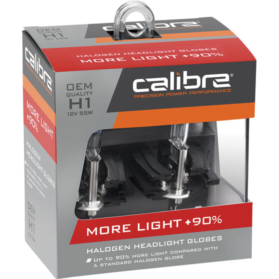 Calibre Headlight Globes Plus 90 H1 12V 55W, , scaau_hi-res