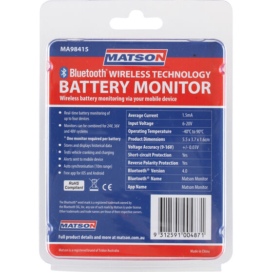 Matson Bluetooth Wireless Battery Monitor, , scaau_hi-res