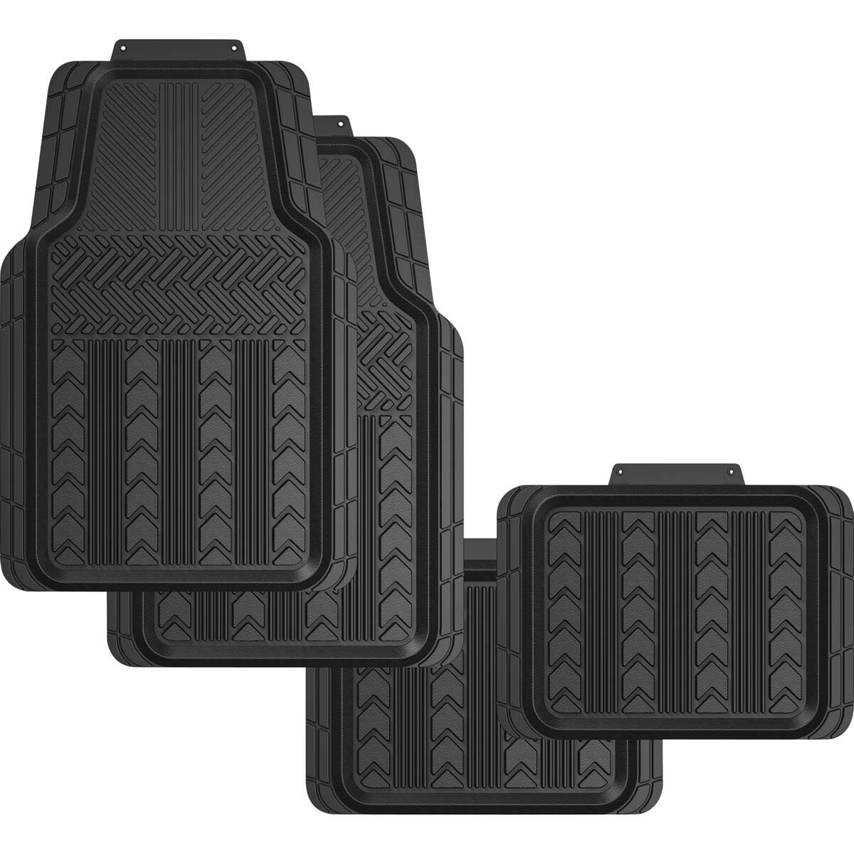 SCA Tread Floor Mats Black Set of 4 Supercheap Auto