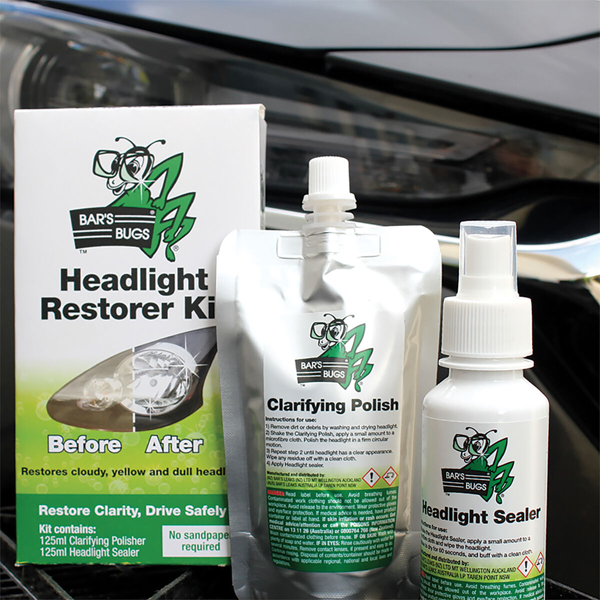 Bar's Bugs Headlight Restorer Kit, , scaau_hi-res