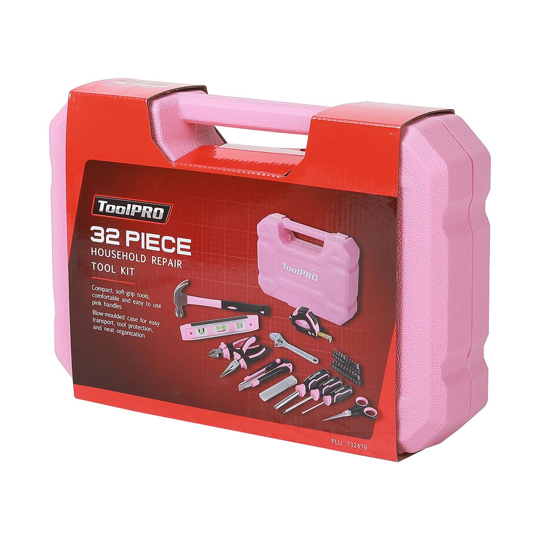 ToolPRO 32 Piece Pink Household Tool Kit, , scaau_hi-res
