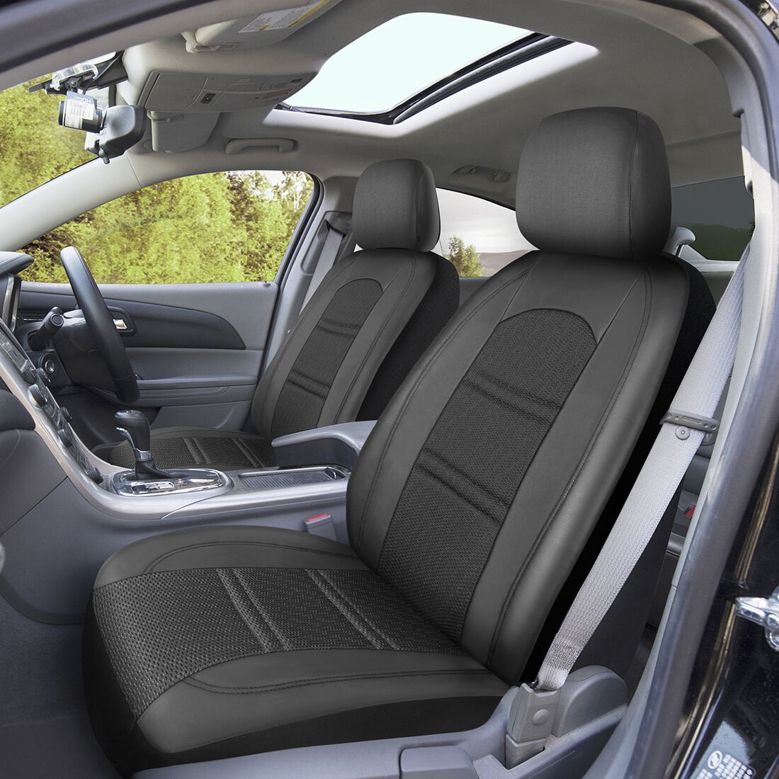 SCA Memory Foam Jacquard Seat Covers Black, Adjustable Headrests, Airbag Compatible, Size 30A, , scaau_hi-res