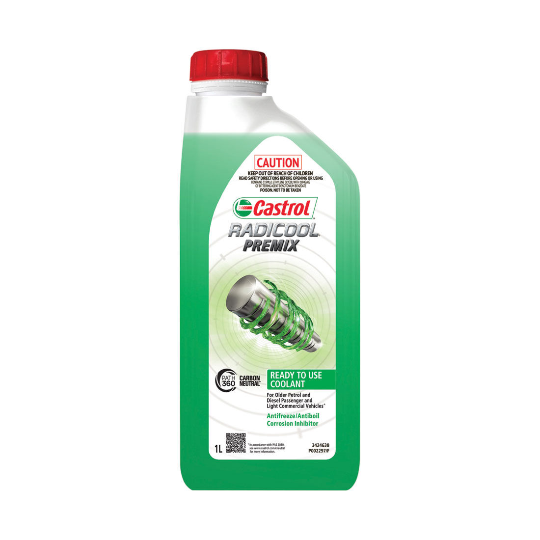 Castrol Green Radicool Ready To Use Coolant SF Premix - 1 Litre, , scaau_hi-res