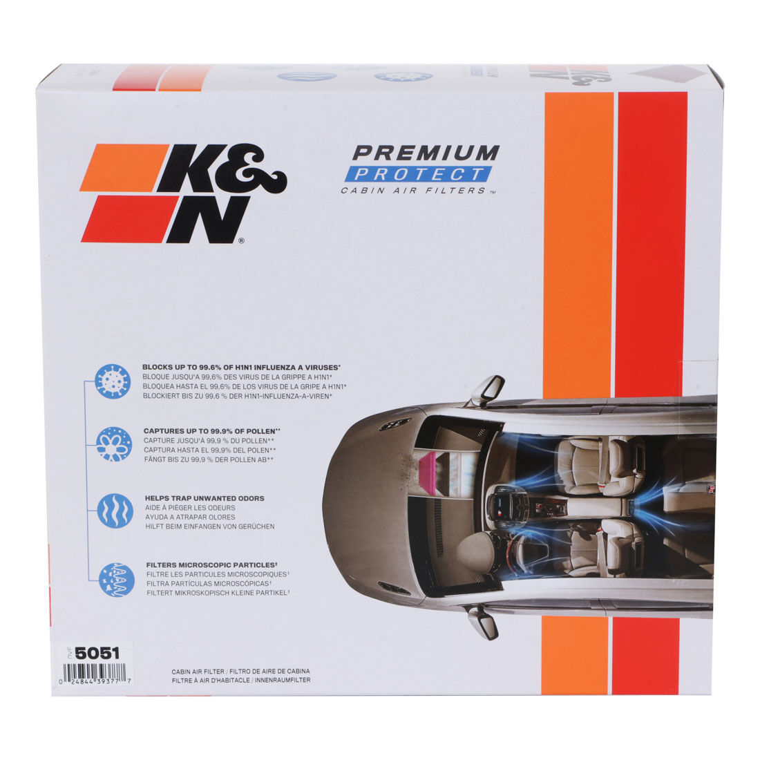 K&N Premium Disposable Cabin Air Filter - DVF5051, , scaau_hi-res
