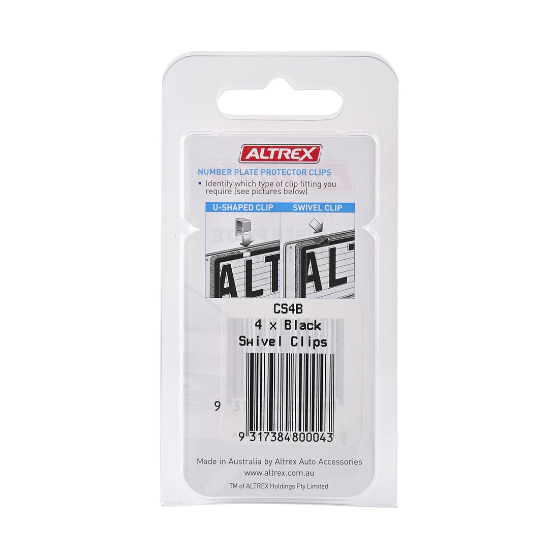 Altrex Number Plate Clips - Swivel 4 Pack CS4B, , scaau_hi-res