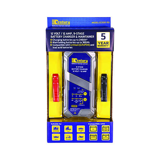 Century CC1212-Lithium 12V 12Amp 9 Stage Battery Charger, , scaau_hi-res
