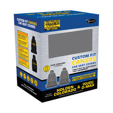 Tradies Canvas Ready Made Seat Covers Front Pair Grey suits Colorado/DMAX/MUX, , scaau_hi-res