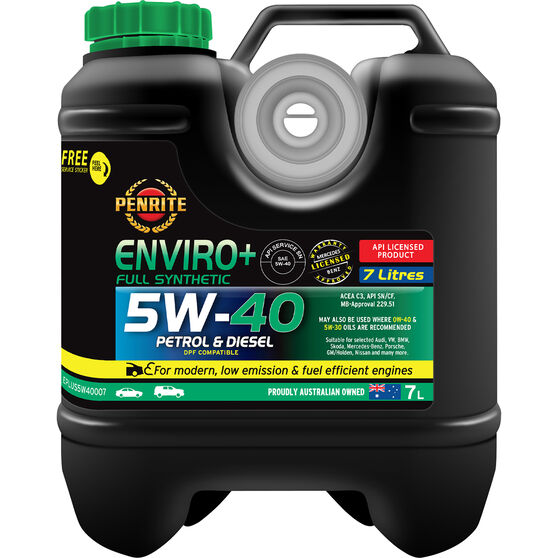 Penrite Enviro+ Engine Oil 5W-40 7 Litre, , scaau_hi-res
