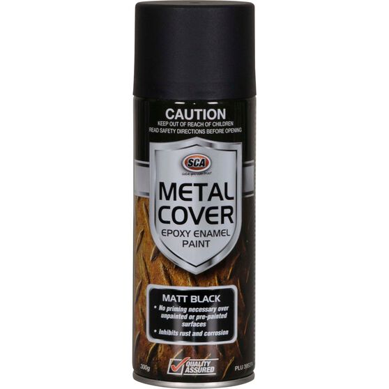 SCA Metal Cover Enamel Rust Paint, Matt Black - 300g, , scaau_hi-res